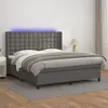 Image de vidaXL Sommier à lattes de lit matelas LED Gris 160x200 cm Similicuir