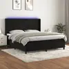 Image de vidaXL Sommier à lattes de lit matelas et LED Noir 160x200 cm Velours