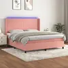 Image de vidaXL Sommier à lattes de lit matelas et LED Rose 180x200 cm Velours