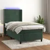 Image de vidaXL Sommier à lattes de lit matelas et LED Vert foncé 100x200 cm