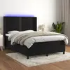Image de vidaXL Sommier à lattes de lit matelas et LED Noir 140x190 cm Velours