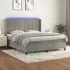 Image de vidaXL Sommier à lattes de lit matelas et LED Gris clair 160x200 cm