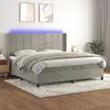 Image de vidaXL Sommier à lattes de lit matelas et LED Gris clair 200x200 cm
