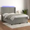 Image de vidaXL Sommier à lattes de lit matelas et LED Gris clair 140x200 cm