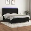 Image de vidaXL Sommier à lattes de lit matelas et LED Noir 160x200 cm Velours