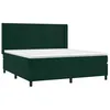 Image de vidaXL Sommier à lattes de lit matelas et LED Vert foncé 160x200 cm