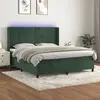 Image de vidaXL Sommier à lattes de lit matelas et LED Vert foncé 160x200 cm