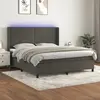 Image de vidaXL Sommier à lattes de lit matelas et LED Gris foncé 180x200 cm