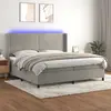 Image de vidaXL Sommier à lattes de lit matelas et LED Gris clair 200x200 cm