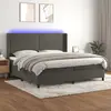 Image de vidaXL Sommier à lattes de lit matelas et LED Gris foncé 200x200 cm
