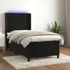 Image de vidaXL Sommier à lattes de lit matelas et LED Noir 90x200 cm Velours