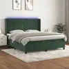 Image de vidaXL Sommier à lattes de lit matelas et LED Vert foncé 180x200 cm