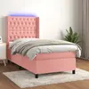 Image de vidaXL Sommier à lattes de lit matelas et LED Rose 100x200 cm Velours