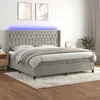 Image de vidaXL Sommier à lattes de lit matelas et LED Gris clair 200x200 cm