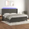 Image de vidaXL Sommier à lattes de lit matelas et LED Gris foncé 200x200 cm