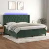 Image de vidaXL Sommier à lattes de lit matelas et LED Vert foncé 200x200 cm