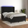 Image de vidaXL Sommier à lattes de lit matelas et LED Noir 140x200 cm Velours
