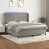 Image de vidaXL Sommier à lattes de lit matelas et LED Gris clair 160x200 cm