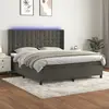 Image de vidaXL Sommier à lattes de lit matelas et LED Gris foncé 180x200 cm