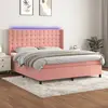 Image de vidaXL Sommier à lattes de lit matelas et LED Rose 180x200 cm Velours