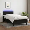 Image de vidaXL Sommier à lattes de lit avec matelas et LED Noir 90x200cm Tissu