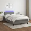 Image de vidaXL Sommier à lattes de lit et matelas et LED Gris foncé 120x200 cm