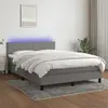 Image de vidaXL Sommier à lattes de lit et matelas et LED Gris foncé 140x200 cm