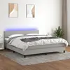 Image de vidaXL Sommier à lattes de lit et matelas et LED Gris clair 180x200 cm