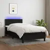 Image de vidaXL Sommier à lattes de lit avec matelas et LED Noir 80x200cm Tissu