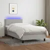 Image de vidaXL Sommier à lattes de lit avec matelas et LED Gris clair 90x190cm