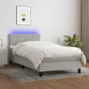 Image de vidaXL Sommier à lattes de lit avec matelas et LED Gris clair 90x190cm