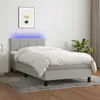 Image de vidaXL Sommier à lattes de lit avec matelas et LED Gris clair 90x200cm