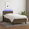 Image de vidaXL Sommier à lattes de lit matelas et LED Marron foncé 100x200cm