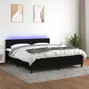 Image de vidaXL Sommier à lattes de lit avec matelas LED Noir 180x200 cm Tissu