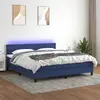 Image de vidaXL Sommier à lattes de lit avec matelas LED Bleu 180x200 cm Tissu