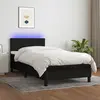 Image de vidaXL Sommier à lattes de lit avec matelas et LED Noir 80x200cm Tissu