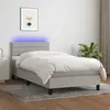 Image de vidaXL Sommier à lattes de lit avec matelas et LED Gris clair 90x190cm
