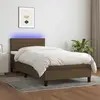 Image de vidaXL Sommier à lattes de lit et matelas et LED Marron foncé 90x190cm