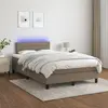 Image de vidaXL Sommier à lattes de lit avec matelas LED Taupe 120x200 cm Tissu