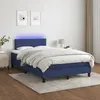 Image de vidaXL Sommier à lattes de lit avec matelas LED Bleu 120x200 cm Tissu