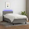 Image de vidaXL Sommier à lattes de lit avec matelas et LED Gris foncé 80x200cm