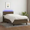 Image de vidaXL Sommier à lattes de lit et matelas et LED Marron foncé 80x200cm