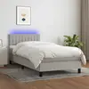Image de vidaXL Sommier à lattes de lit avec matelas et LED Gris clair 90x190cm