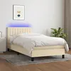 Image de vidaXL Sommier à lattes de lit avec matelas LED Crème 90x190 cm Tissu