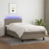 Image de vidaXL Sommier à lattes de lit avec matelas LED Taupe 100x200 cm Tissu