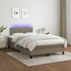 Image de vidaXL Sommier à lattes de lit avec matelas LED Taupe 120x200 cm Tissu