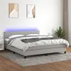 Image de vidaXL Sommier à lattes de lit et matelas et LED Gris clair 180x200 cm