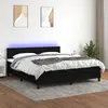 Image de vidaXL Sommier à lattes de lit avec matelas LED Noir 180x200 cm Tissu