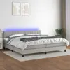Image de vidaXL Sommier à lattes de lit matelas LED Gris clair 200x200 cm Tissu
