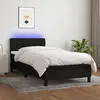 Image de vidaXL Sommier à lattes de lit avec matelas et LED Noir 80x200cm Tissu